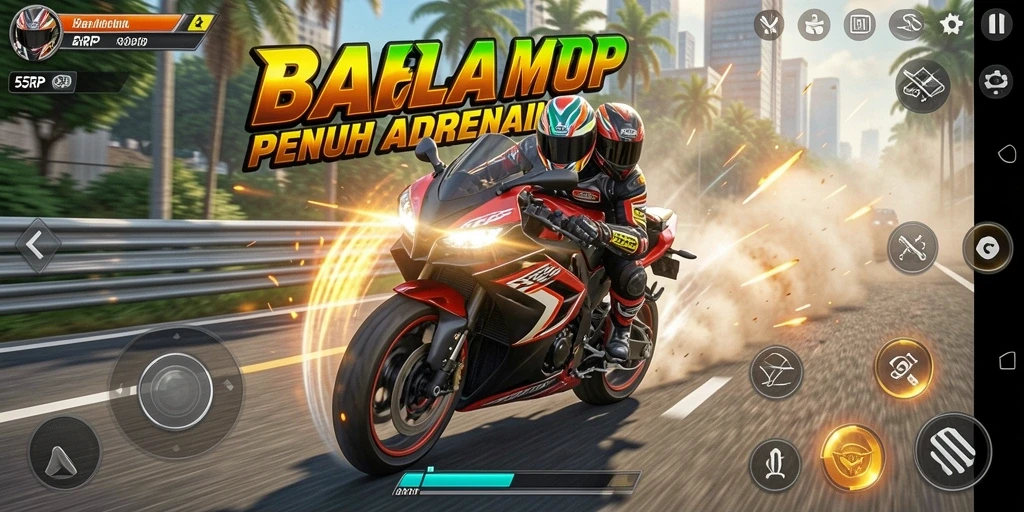 Gameplay seru dan mendebarkan dari 55RP di lintasan balap.