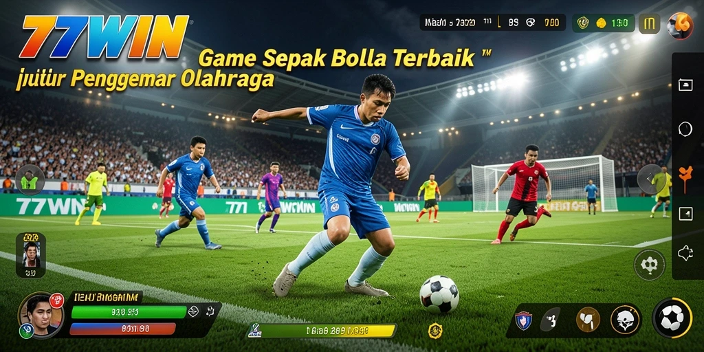 Tampilan gameplay yang menarik di 77WIN dengan pemain sepak bola profesional.