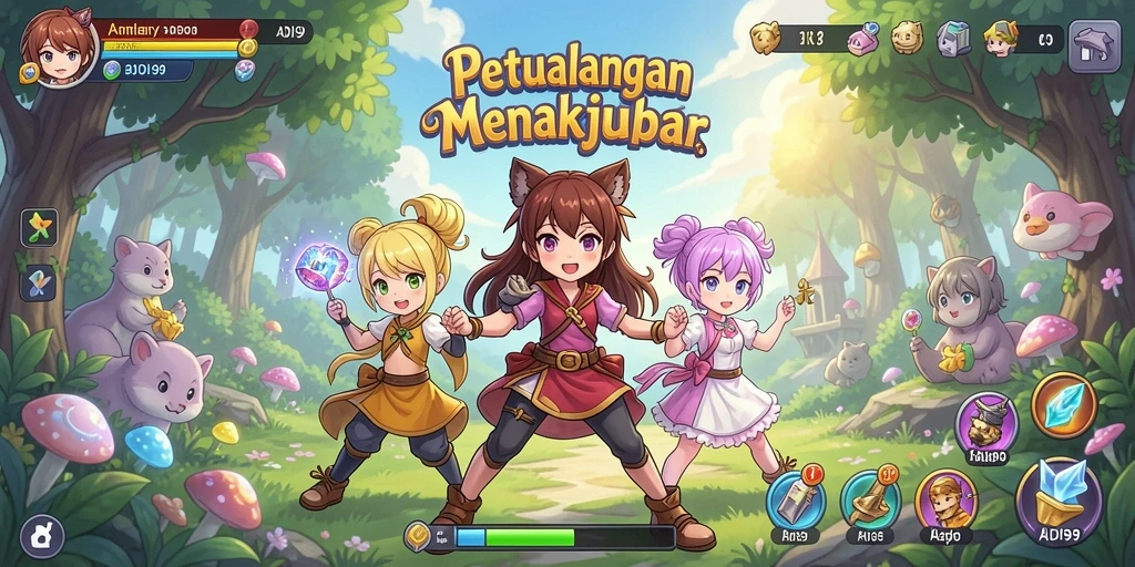 Screenshot ADI99 menunjukkan pertarungan karakter Anime yang seru.