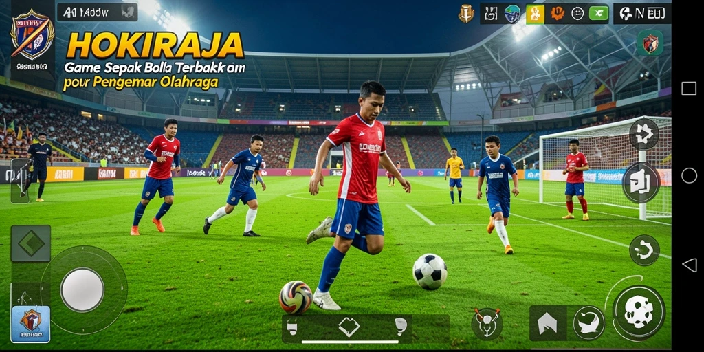 Tampilan menarik dari gameplay HOKIRAJA saat pertandingan sepak bola.