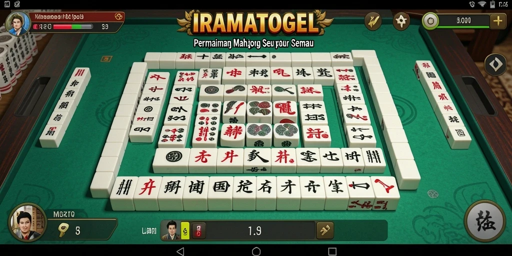 Screenshot IRAMATOGEL menampilkan gameplay seru Mahjong yang mendebarkan.