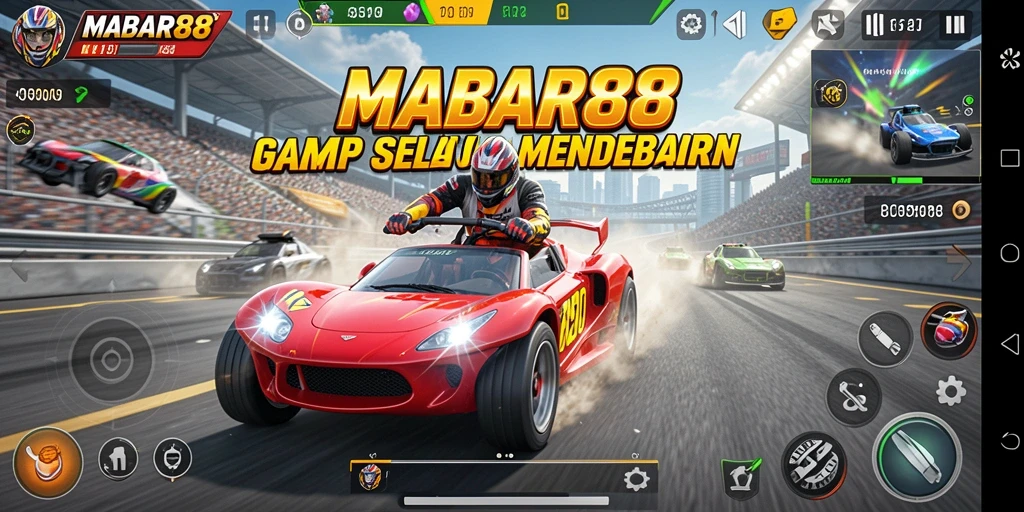 Screenshot menampilkan serunya balapan di MABAR88.