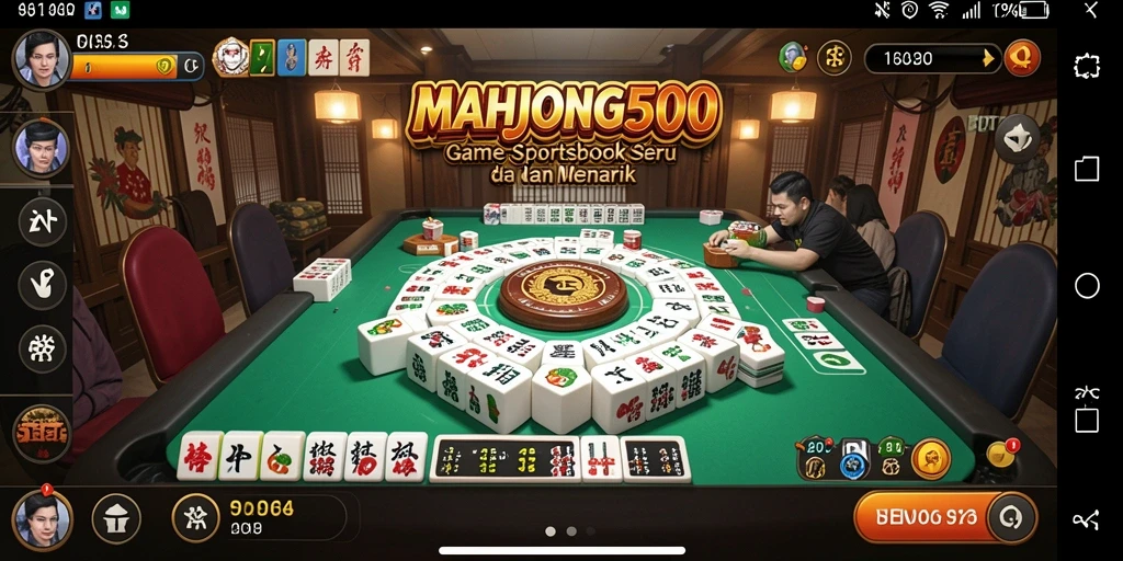 Screenshot gameplay MAHJONG500 dengan antarmuka sportsbook yang menarik.