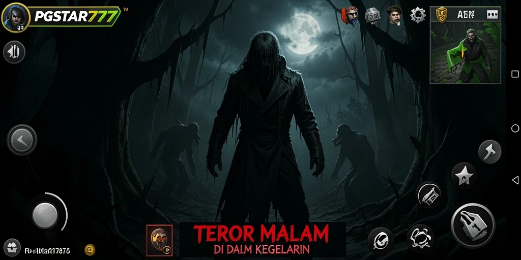 Tangkapan layar PGSTAR777 menampilkan suasana mencekam dan gameplay yang intens.