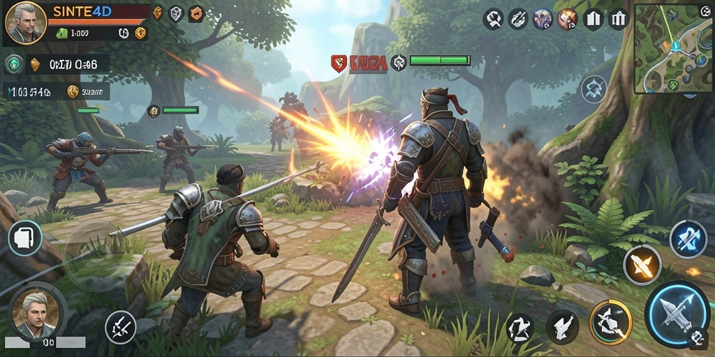 Tangkapan layar menunjukkan aksi pertempuran strategis dalam game SLG.