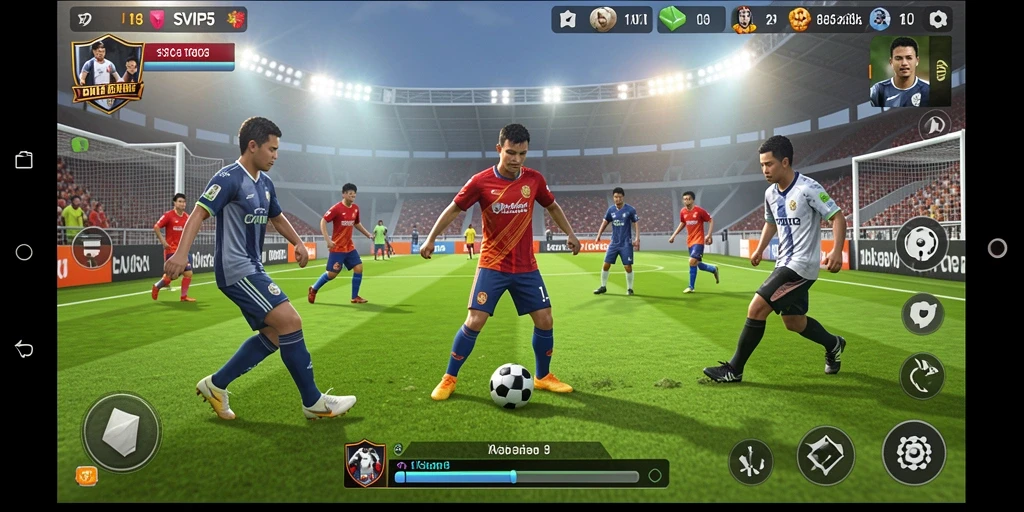 Tampilan gameplay SVIP5 yang menegangkan dan penuh aksi sepak bola.