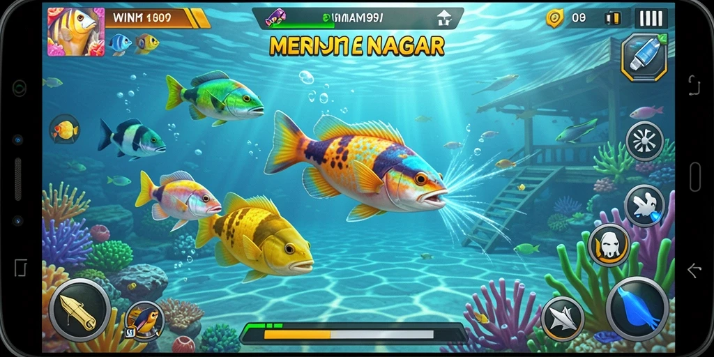 Tampilan screenshot gameplay WIN199 menampilkan aksi seru Tembak Ikan.